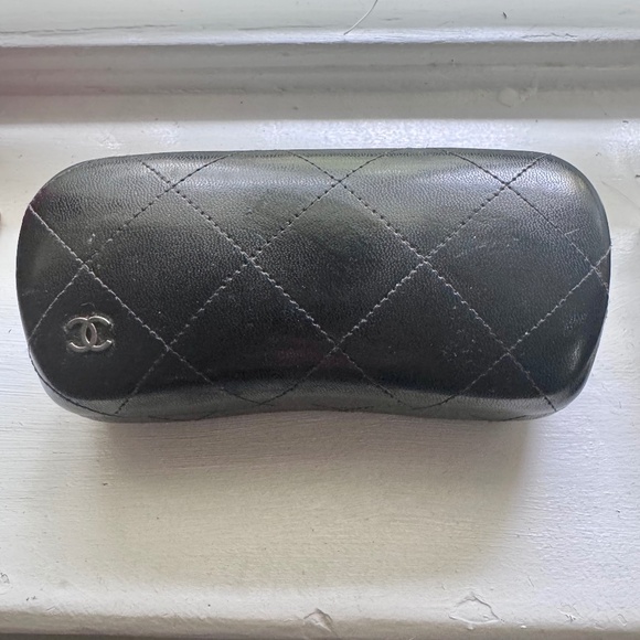 Authentic Chanel eyeglasses sunglasses case quilted black x 2 - Picture 1 of 8